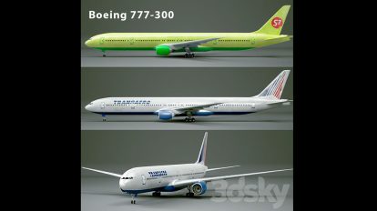 مدل سه بعدی هواپیما بویینگ Boeing 777