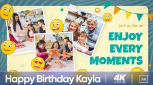 پروژه افترافکت تبریک تولد Happy Birthday Kayla