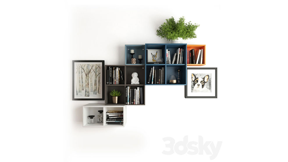 مدل سه بعدی قفسه دیواری Combination of Wall Cabinets