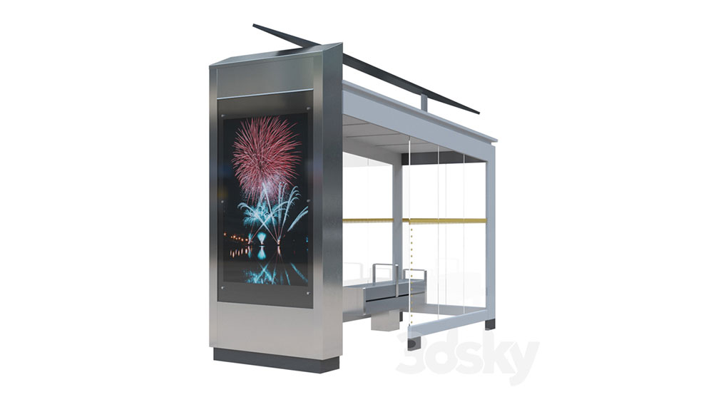 مدل سه بعدی پناهگاه ایستگاه اتوبوس City Bus Shelter