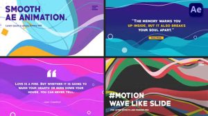 پروژه افترافکت نمایش نقل قول با زمینه موجی Wave Like Slides Quote Titles