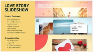 پروژه افترافکت اسلایدشو عاشقانه Love Story Slideshow