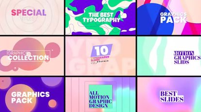 پروژه افترافکت مجموعه اسلاید تایپوگرافی Typography Slides Pack