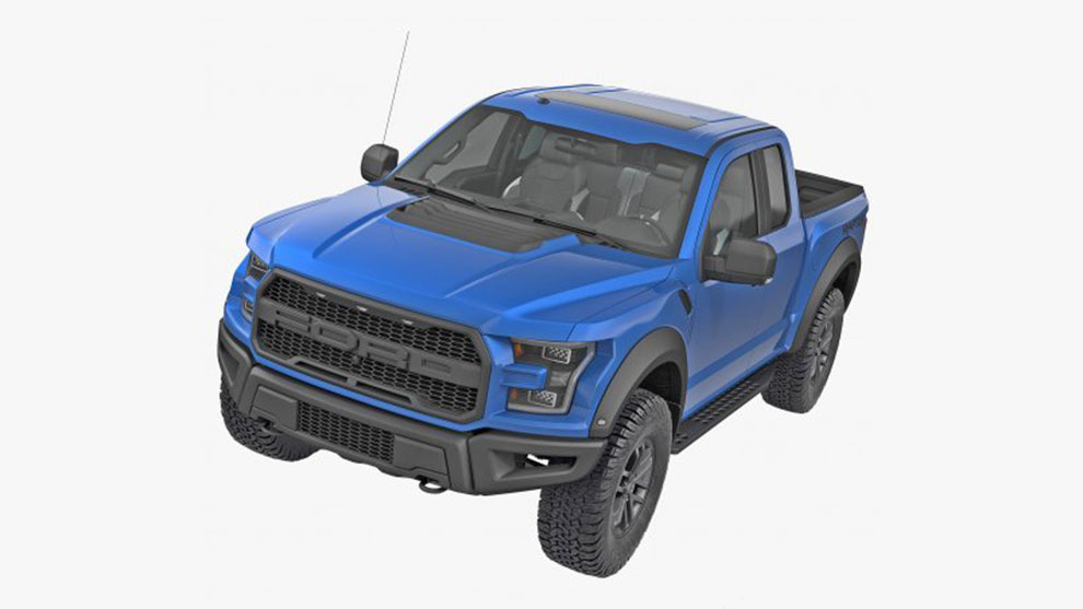 مدل سه بعدی خودرو وانت فورد Ford F-150 Raptor 2017