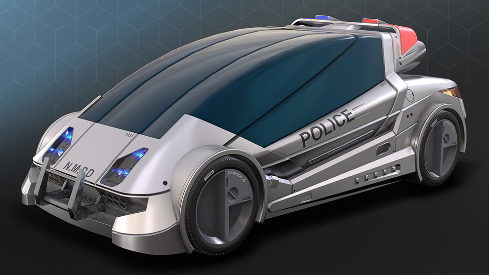 مدل سه بعدی ماشین پلیس HuCiv Genet Police Car