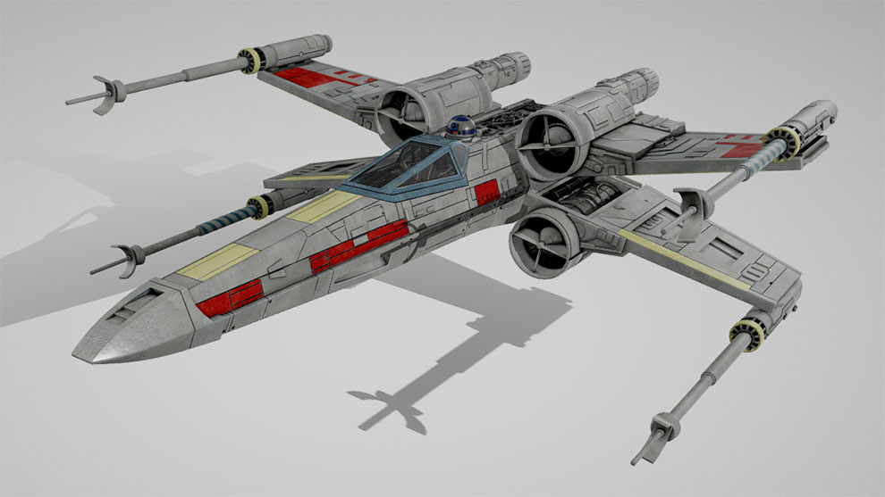 مدل سه بعدی فضاپیما جنگ ستارگان Star Wars X-Wing Fighter