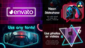 پروژه داوینچی اسلایدشو نئونی Neon Slideshow for Davinci Resolve