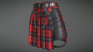 مدل سه بعدی دامن گوتیک Plaid Gothic Mini Skirt