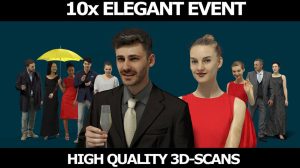 مجموعه مدل سه بعدی مردم Scanned Elegant Foreground People
