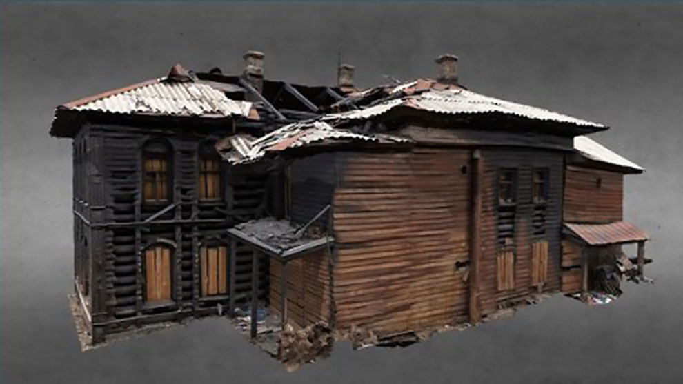 مدل سه بعدی خانه چوبی سوخته Burned Wooden Building
