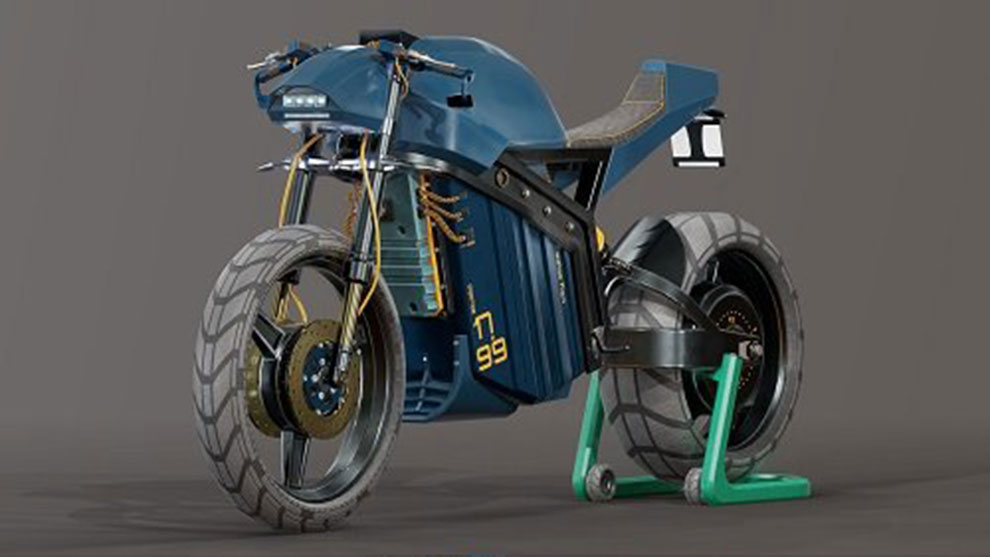 مدل سه بعدی موتور سیکلت الکتریکی Electric Motorcycle