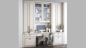 مدل سه بعدی میز تحریر و کتابخانه Furniture composition