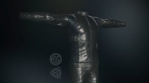 مدل سه بعدی لباس موتورسوار Male Biker Outfit