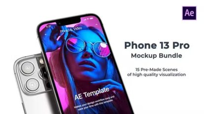 پروژه افترافکت تیزر تبلیغاتی آیفون Phone 13 Mockup App Promo