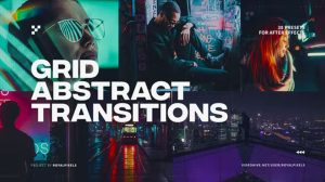 پروژه افترافکت مجموعه ترانزیشن انتزاعی Abstract Grid Transitions