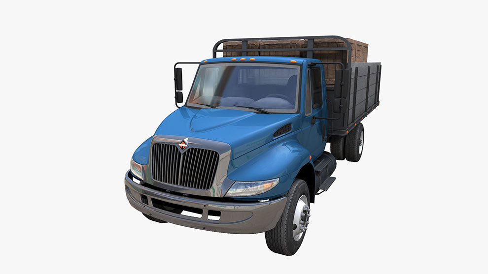مدل سه بعدی کامیون با بار جعبه Durastar Flatbed Truck