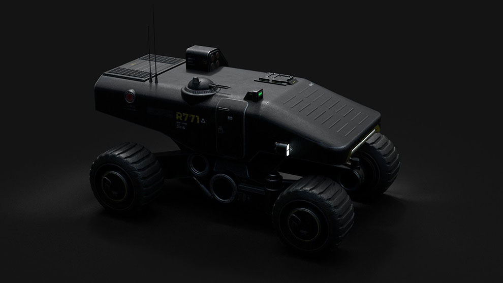 مدل سه بعدی ماشین مریخ نورد Mars Rover Black Transporter
