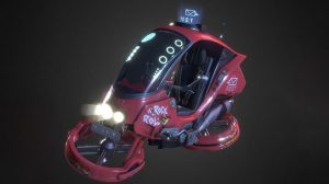 مدل سه بعدی وسیله نقلیه آینده گرایانه Futuristic Postmans Hovercraft