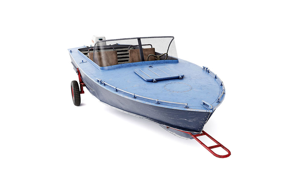 مدل سه بعدی قایق Old Vintage Worned Power Boat