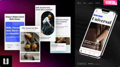پروژه افترافکت مجموعه استوری اینستاگرام Clean Instagram Stories