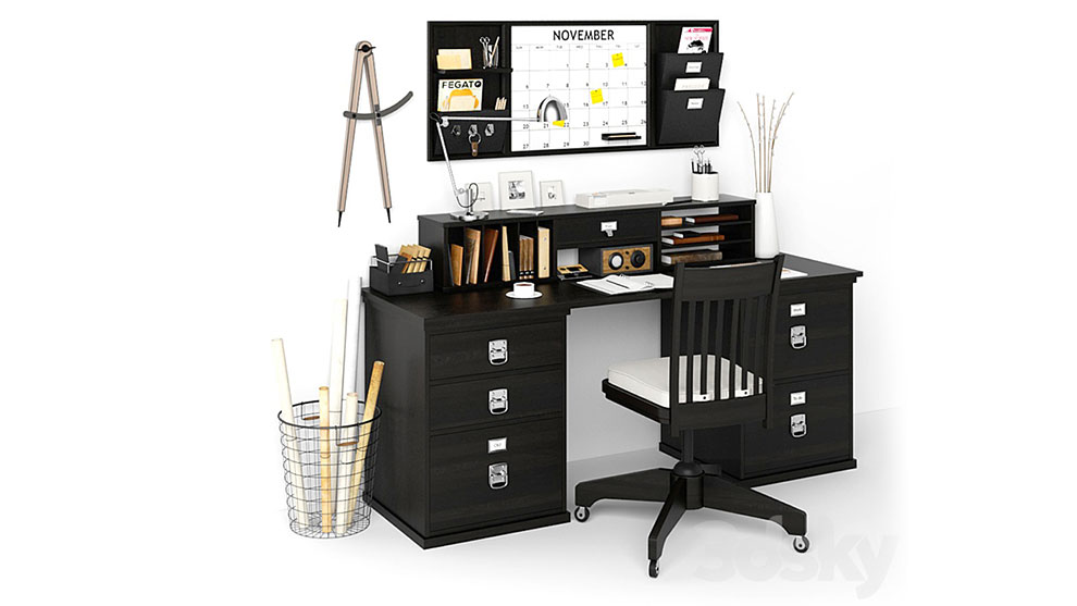 مدل سه بعدی میز اداری Bedford Rectangular Desk