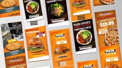 پروژه افترافکت استوری تبلیغاتی غذا Main Dishes Sale Stories