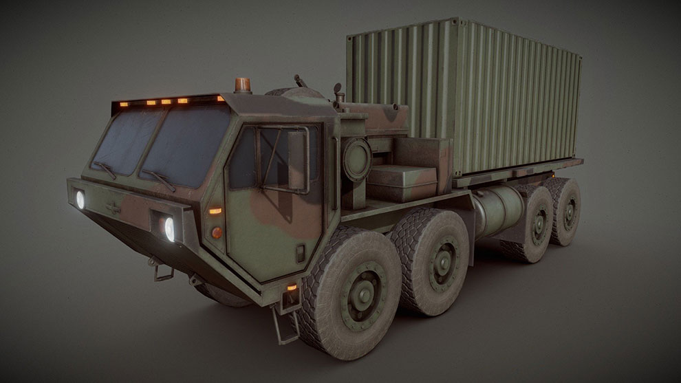مدل سه بعدی کامیون نظامی Heavy Expanded Mobility Tactical Truck