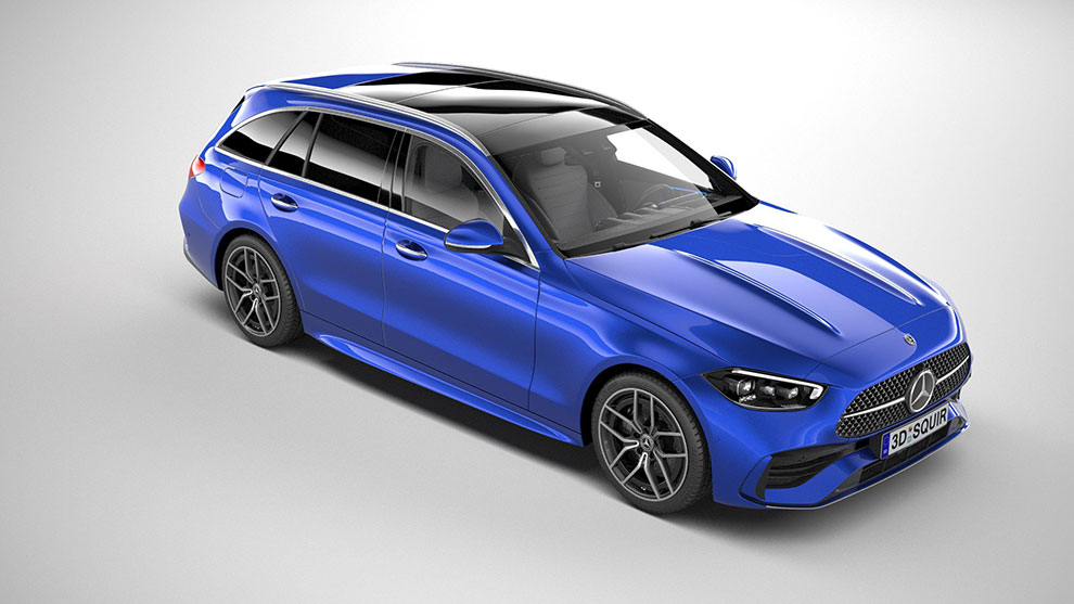 مدل سه بعدی خودرو مرسدس بنز Mercedes-Benz C-Class Estate 2022