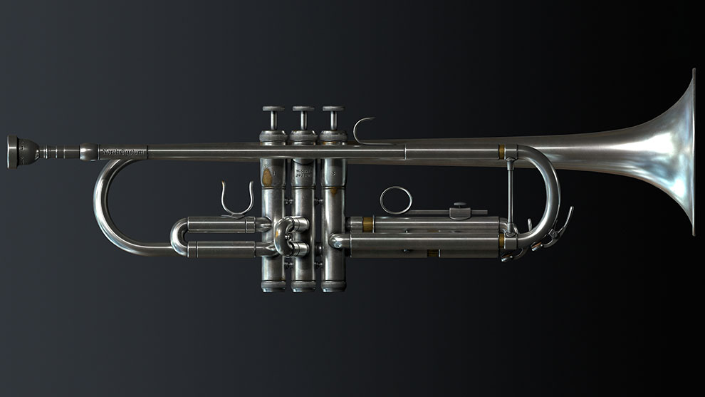 مدل سه بعدی ساز ترومپت Trumpet Musical Instrument