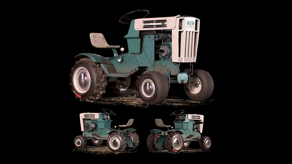 مدل سه بعدی تراکتور کشاورزی Vintage SEARS Lawn Tractor