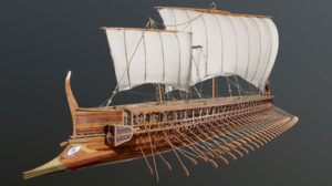 مدل سه بعدی کشتی یونانی Greek Trireme