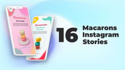 پروژه افترافکت مجموعه استوری اینستاگرام Macarons Stories