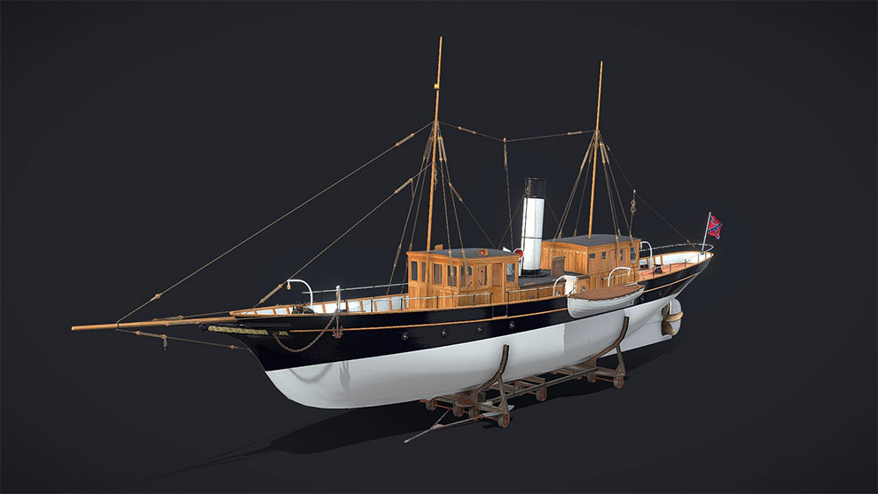 مدل سه بعدی کشتی بخار Steam Yacht