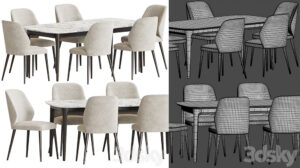 مدل سه بعدی میز ناهارخوری Emma Chair Play Table Dining Set
