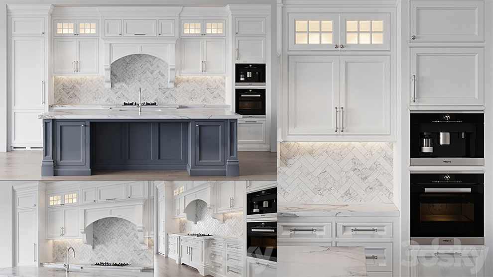 مدل سه بعدی آشپزخانه کلاسیک Classic Kitchen 3