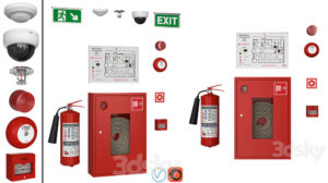 مدل سه بعدی وسایل حریق ساختمان Fire Fighting System