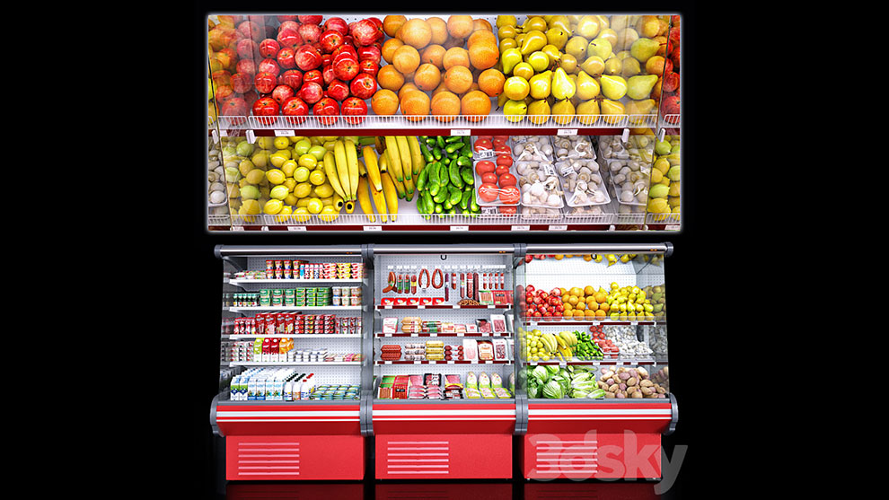 مدل سه بعدی یخچال فروشگاه Market Refrigerators