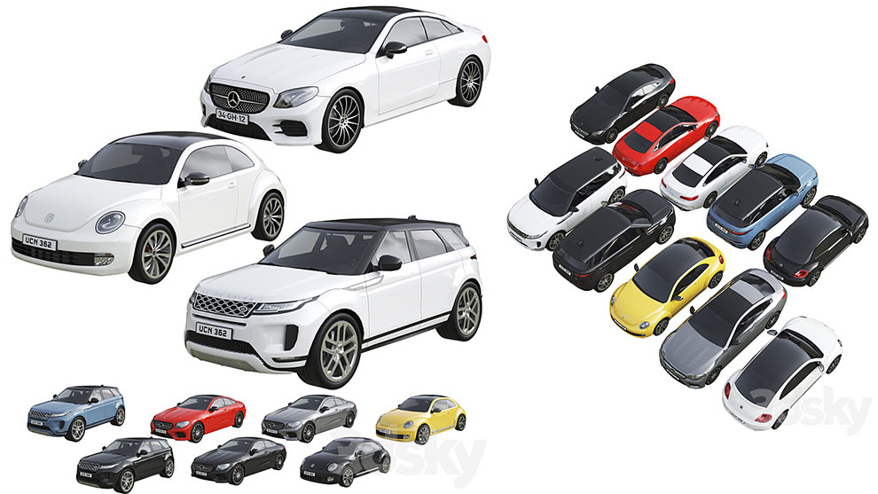 مجموعه مدل سه بعدی ماشین Low Poly Cars Set