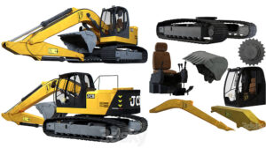 مدل سه بعدی ماشین حفاری JBC Excavator