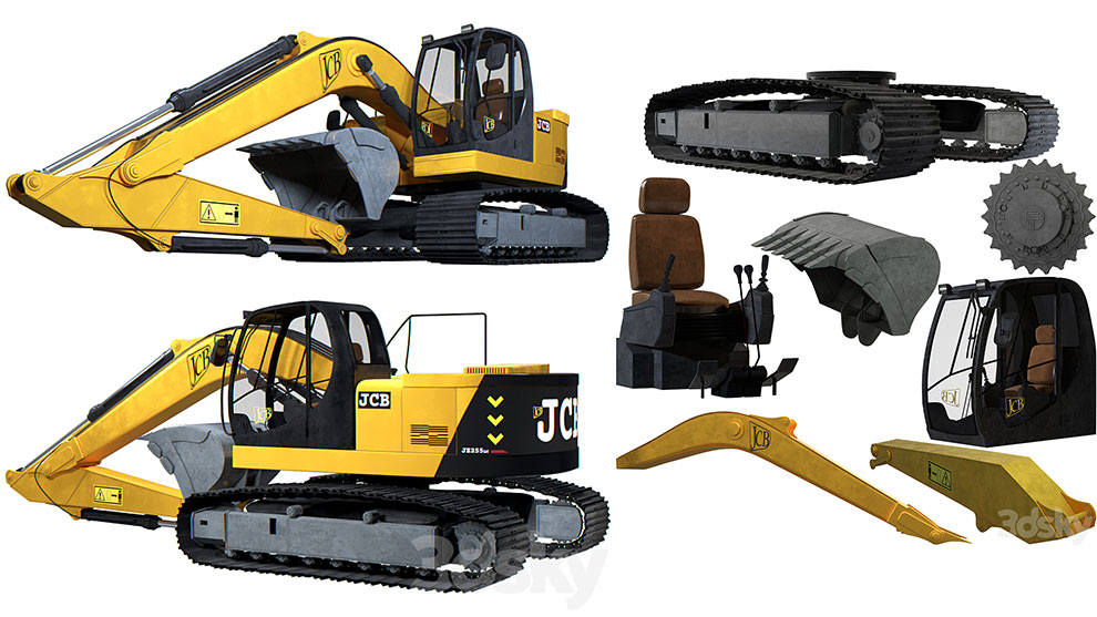 مدل سه بعدی ماشین حفاری JBC Excavator