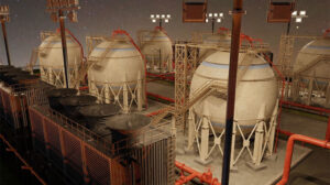 مدل سه بعدی تجهیزات پتروشیمی Petroleum Refinery Storage Tanks