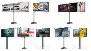 مدل سه بعدی بیلبورد شهری Billboards