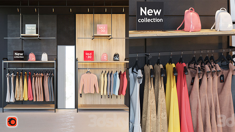 مدل سه بعدی فروشگاه لباس Clothing Store