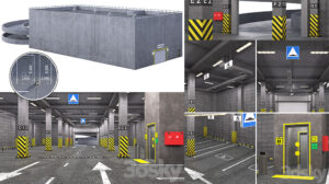 مدل سه بعدی محوطه پارکینگ Parking Lot