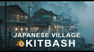 مجموعه مدل سه بعدی روستای ژاپنی Japanese Village Kitbash