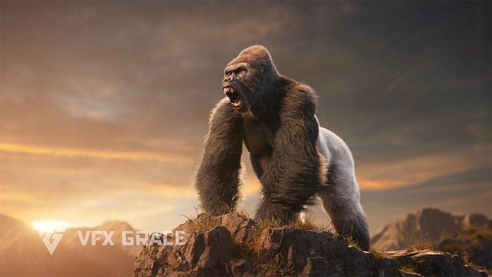 مدل سه بعدی گوریل پشت نقره ای Silverback Gorilla