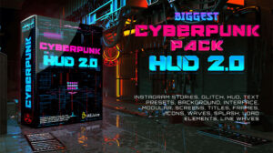 پروژه افترافکت مجموعه موشن سایبرپانک Cyberpunk HUD 2