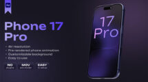 پروژه افترافکت موکاپ Phone 17 Pro Blue Mockup