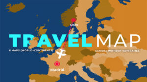 پروژه داوینچی نقشه سه بعدی سفر Animated World Travel Map Route