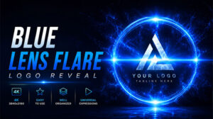 پروژه افترافکت نمایش لوگو Blue Lens Flare Logo Reveal